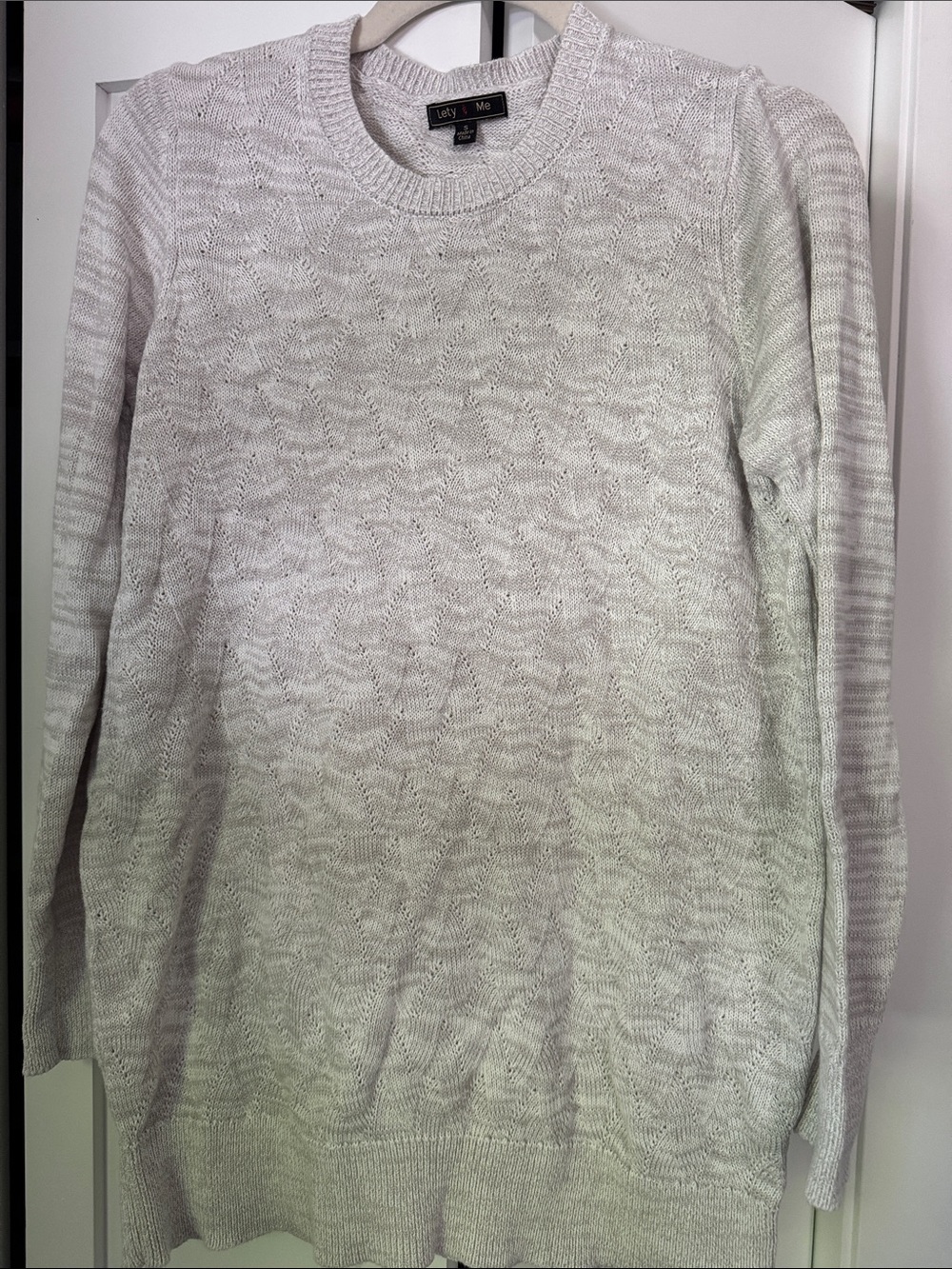 Maternity Lety & Me Knit *Maternity*Crewneck Sweater in Light Gray